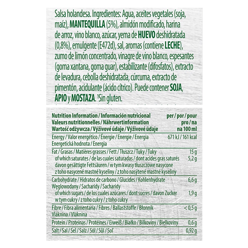 Knorr Salsa Líquida Holandesa lista para usar sin gluten brik 1L - La Salsa Líquida Holandesa Knorr, lista para usar, permite aumentar y actualizar tu oferta con total control y confianza.